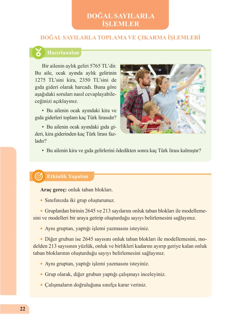 5. Sınıf Matematik Ders Kitabı Cevapları Özgün Yayınları Sayfa 22