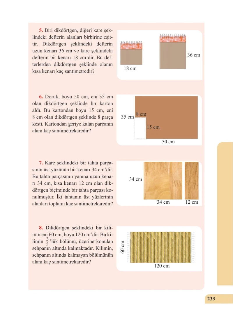 5. Sınıf Matematik Ders Kitabı Cevapları Özgün Yayınları Sayfa 233
