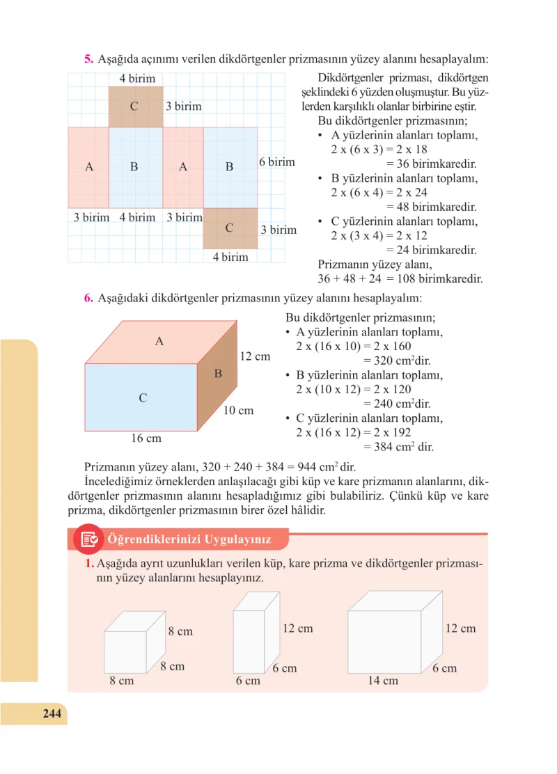 5. Sınıf Matematik Ders Kitabı Cevapları Özgün Yayınları Sayfa 244