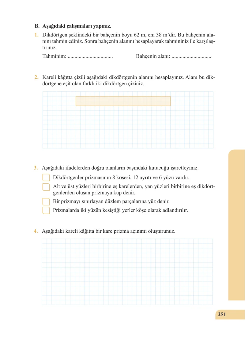 5. Sınıf Matematik Ders Kitabı Cevapları Özgün Yayınları Sayfa 251