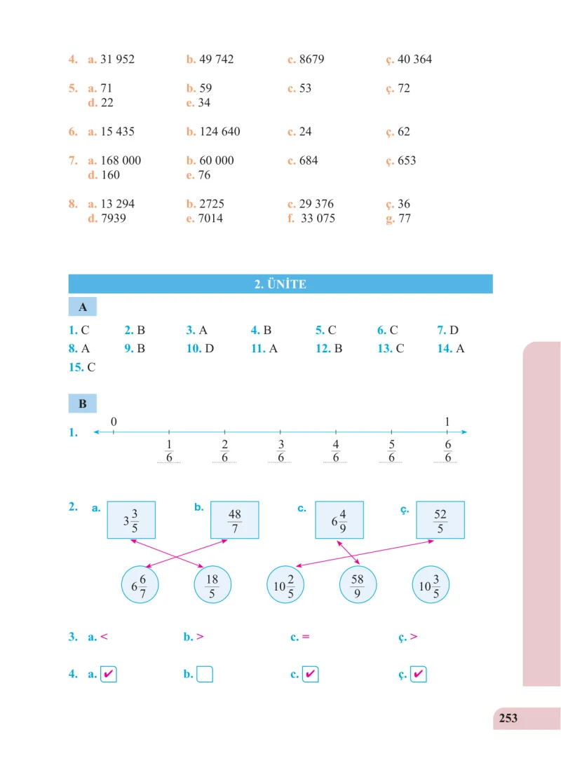 5. Sınıf Matematik Ders Kitabı Cevapları Özgün Yayınları Sayfa 253