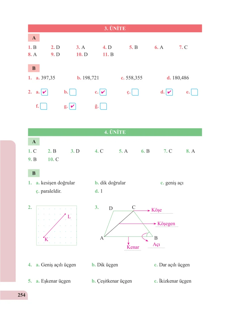 5. Sınıf Matematik Ders Kitabı Cevapları Özgün Yayınları Sayfa 254