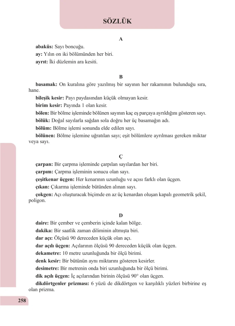 5. Sınıf Matematik Ders Kitabı Cevapları Özgün Yayınları Sayfa 258