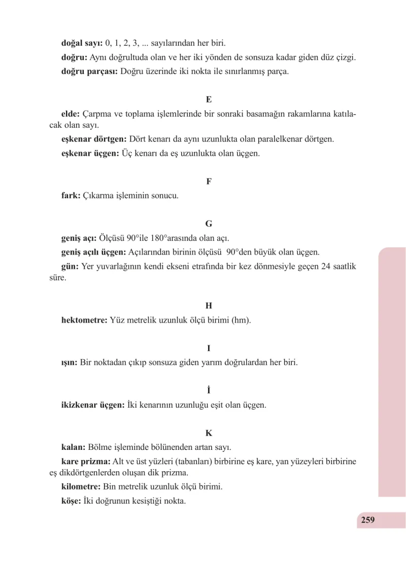 5. Sınıf Matematik Ders Kitabı Cevapları Özgün Yayınları Sayfa 259
