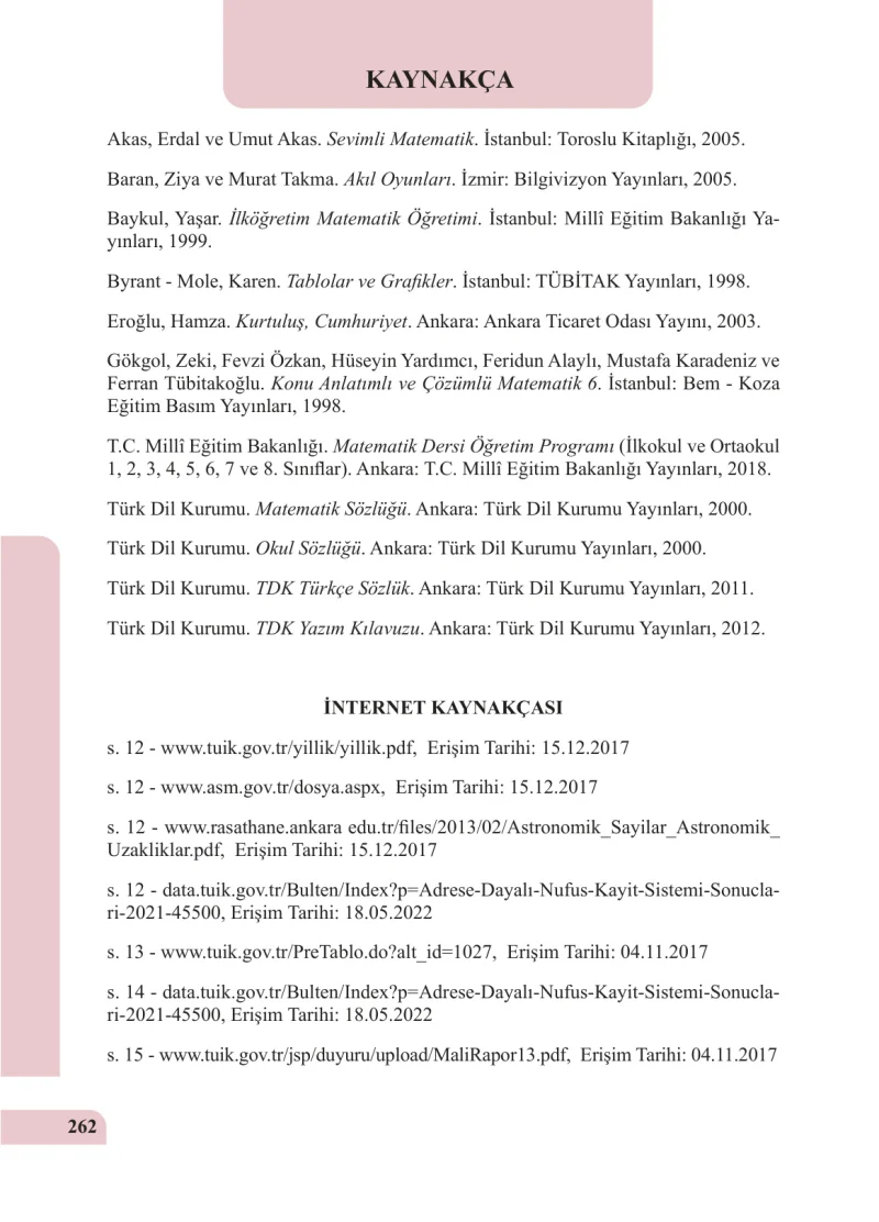 5. Sınıf Matematik Ders Kitabı Cevapları Özgün Yayınları Sayfa 262