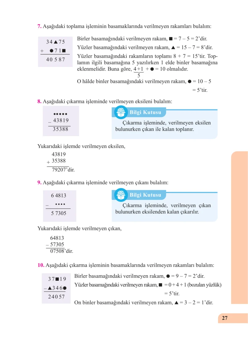 5. Sınıf Matematik Ders Kitabı Cevapları Özgün Yayınları Sayfa 27