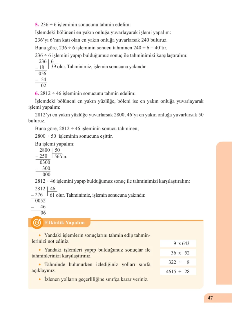 5. Sınıf Matematik Ders Kitabı Cevapları Özgün Yayınları Sayfa 47