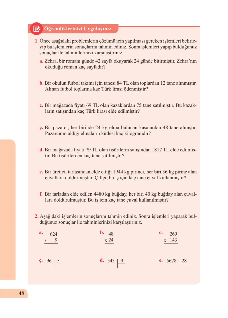 5. Sınıf Matematik Ders Kitabı Cevapları Özgün Yayınları Sayfa 48