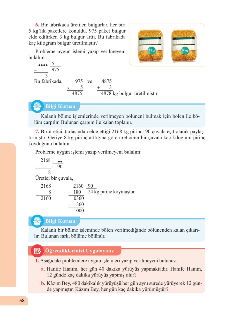 5. Sınıf Matematik Ders Kitabı Cevapları Özgün Yayınları Sayfa 58