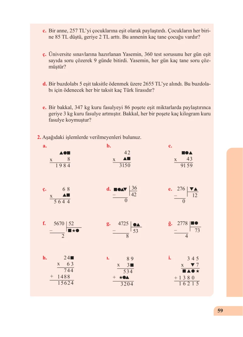 5. Sınıf Matematik Ders Kitabı Cevapları Özgün Yayınları Sayfa 59
