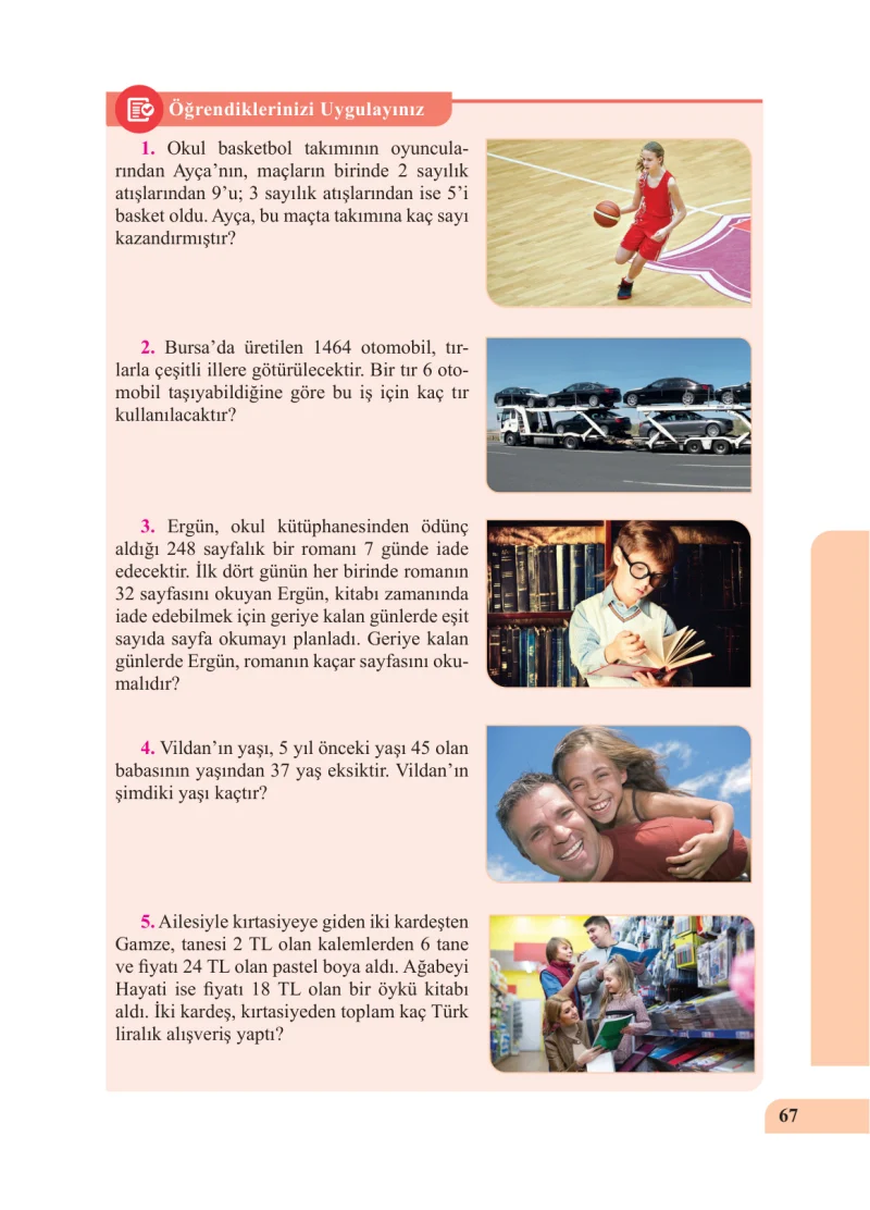 5. Sınıf Matematik Ders Kitabı Cevapları Özgün Yayınları Sayfa 67