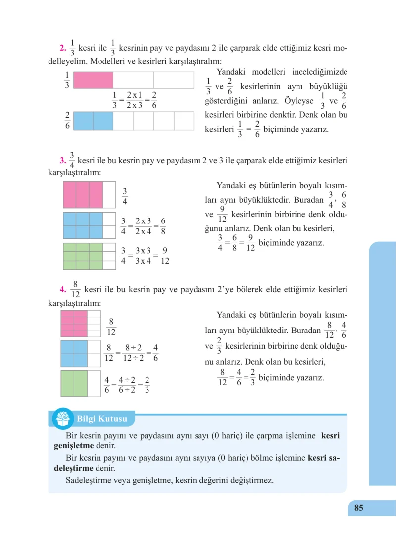 5. Sınıf Matematik Ders Kitabı Cevapları Özgün Yayınları Sayfa 85