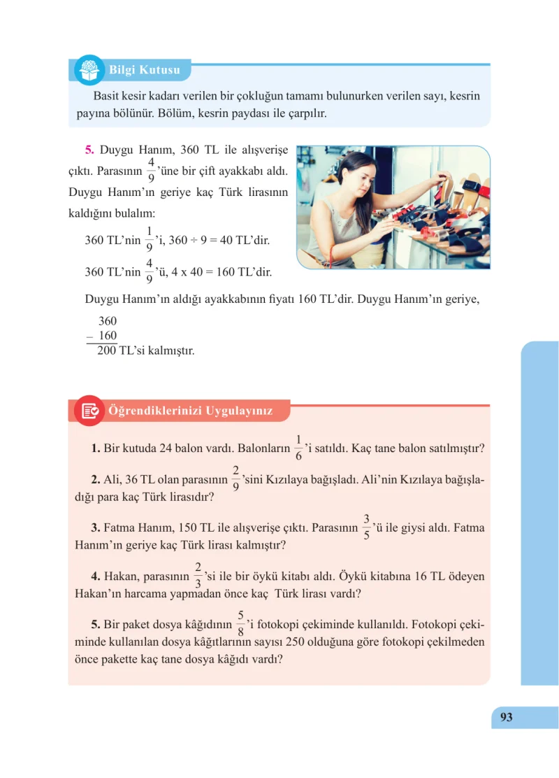 5. Sınıf Matematik Ders Kitabı Cevapları Özgün Yayınları Sayfa 93