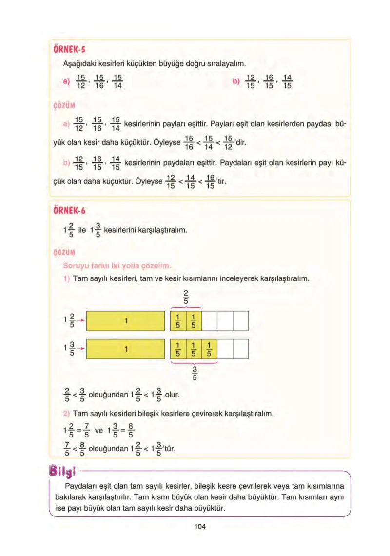 5. Sınıf Matematik Ders Kitabı Cevapları Tuna Yayınları Sayfa 104
