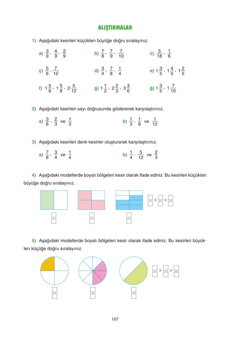 5. Sınıf Matematik Ders Kitabı Cevapları Tuna Yayınları Sayfa 107