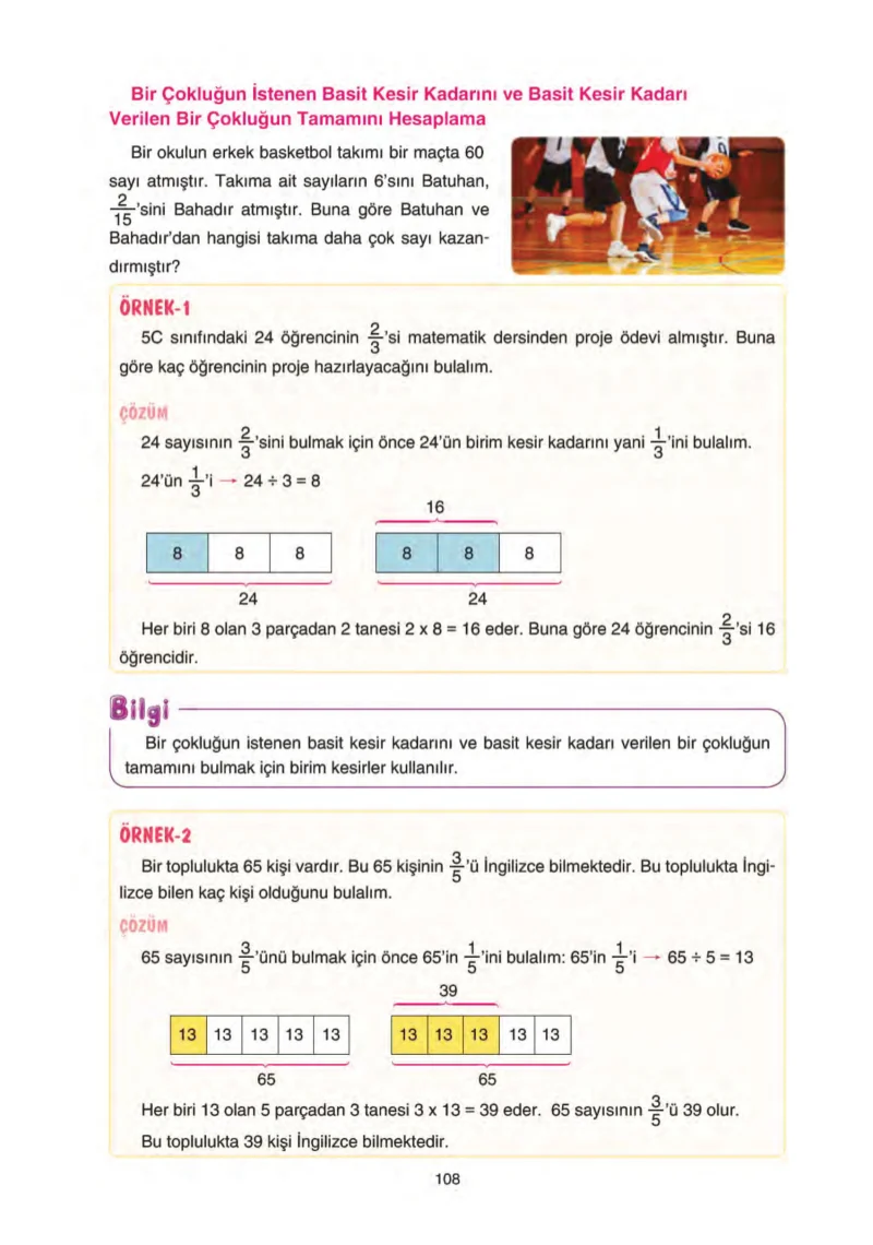 5. Sınıf Matematik Ders Kitabı Cevapları Tuna Yayınları Sayfa 108
