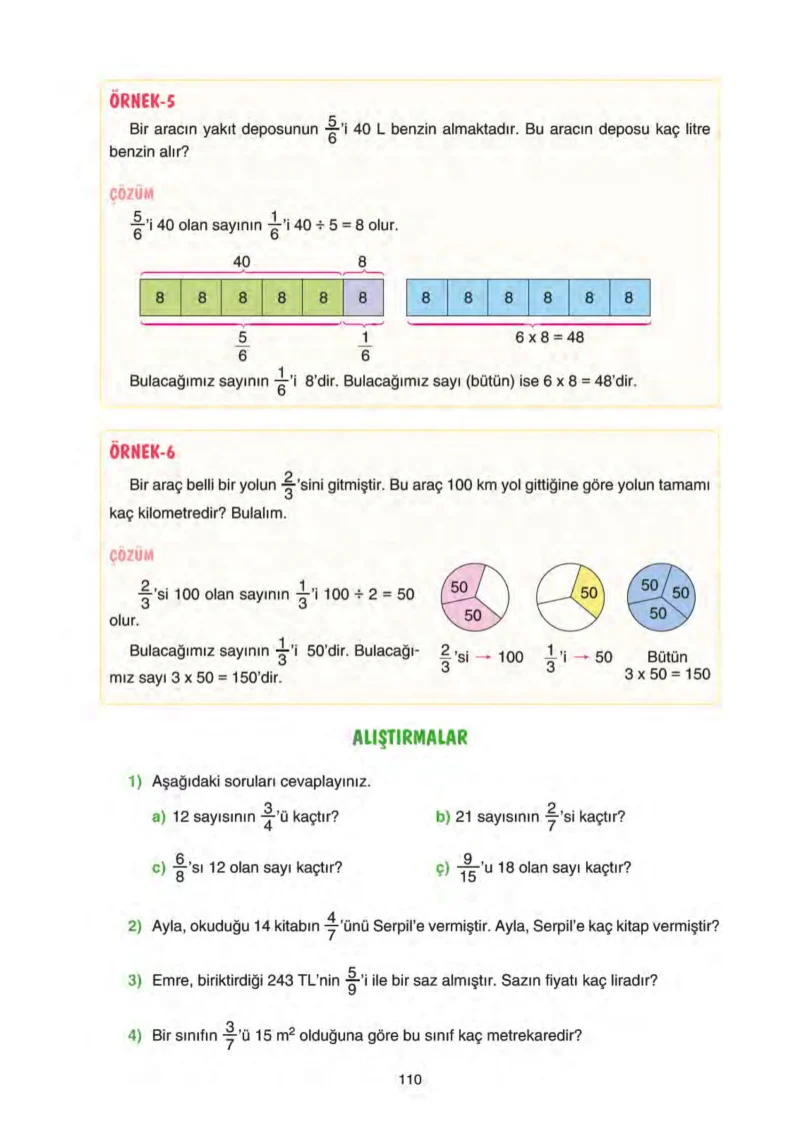 5. Sınıf Matematik Ders Kitabı Cevapları Tuna Yayınları Sayfa 110