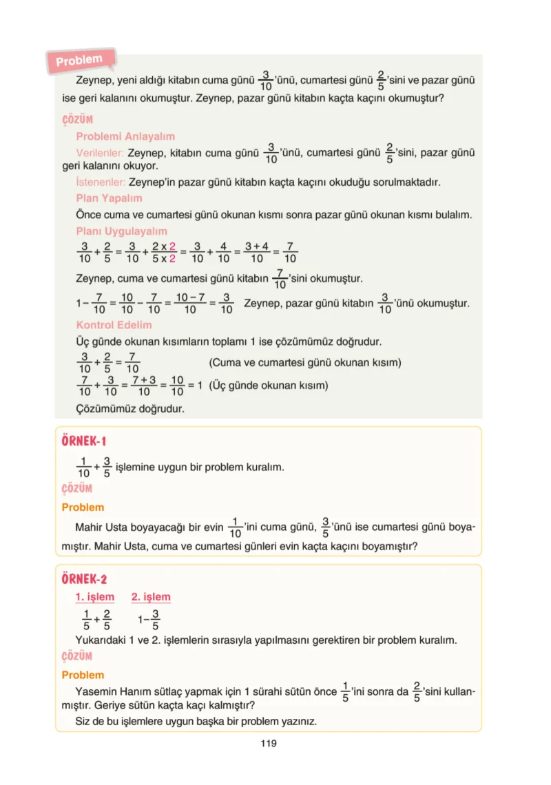 5. Sınıf Matematik Ders Kitabı Cevapları Tuna Yayınları Sayfa 119