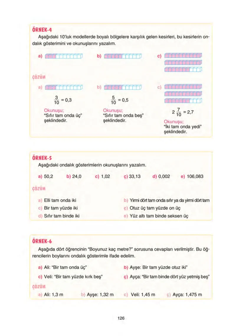 5. Sınıf Matematik Ders Kitabı Cevapları Tuna Yayınları Sayfa 126