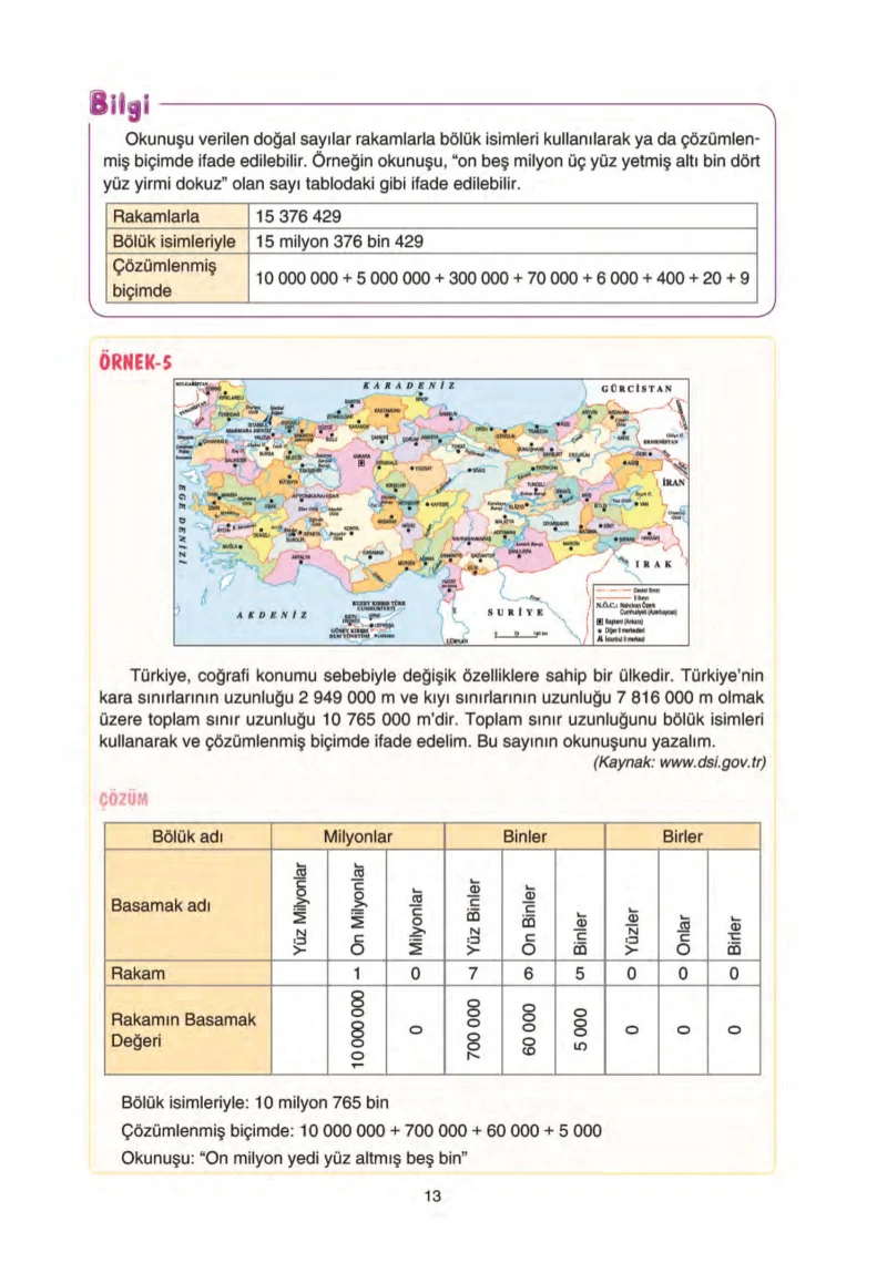 5. Sınıf Matematik Ders Kitabı Cevapları Tuna Yayınları Sayfa 13