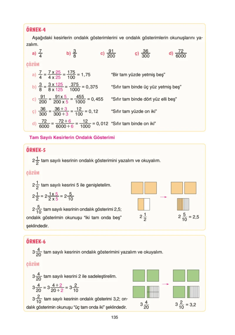 5. Sınıf Matematik Ders Kitabı Cevapları Tuna Yayınları Sayfa 135
