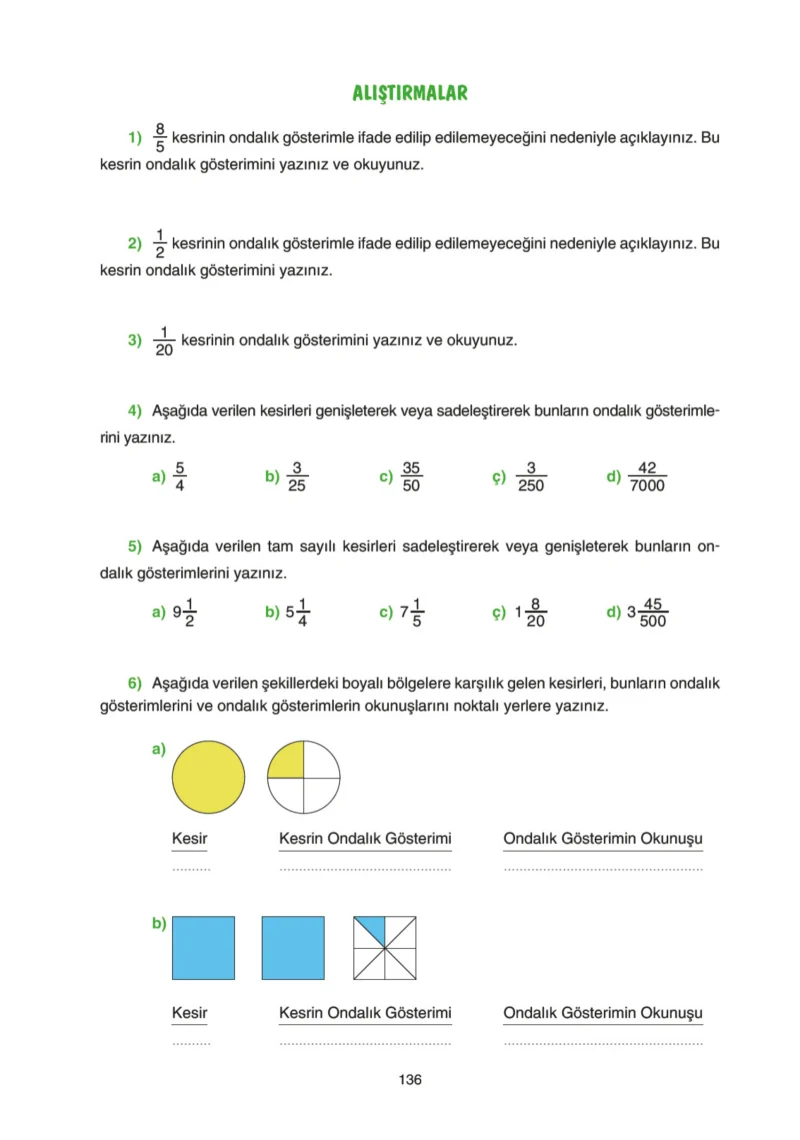 5. Sınıf Matematik Ders Kitabı Cevapları Tuna Yayınları Sayfa 136