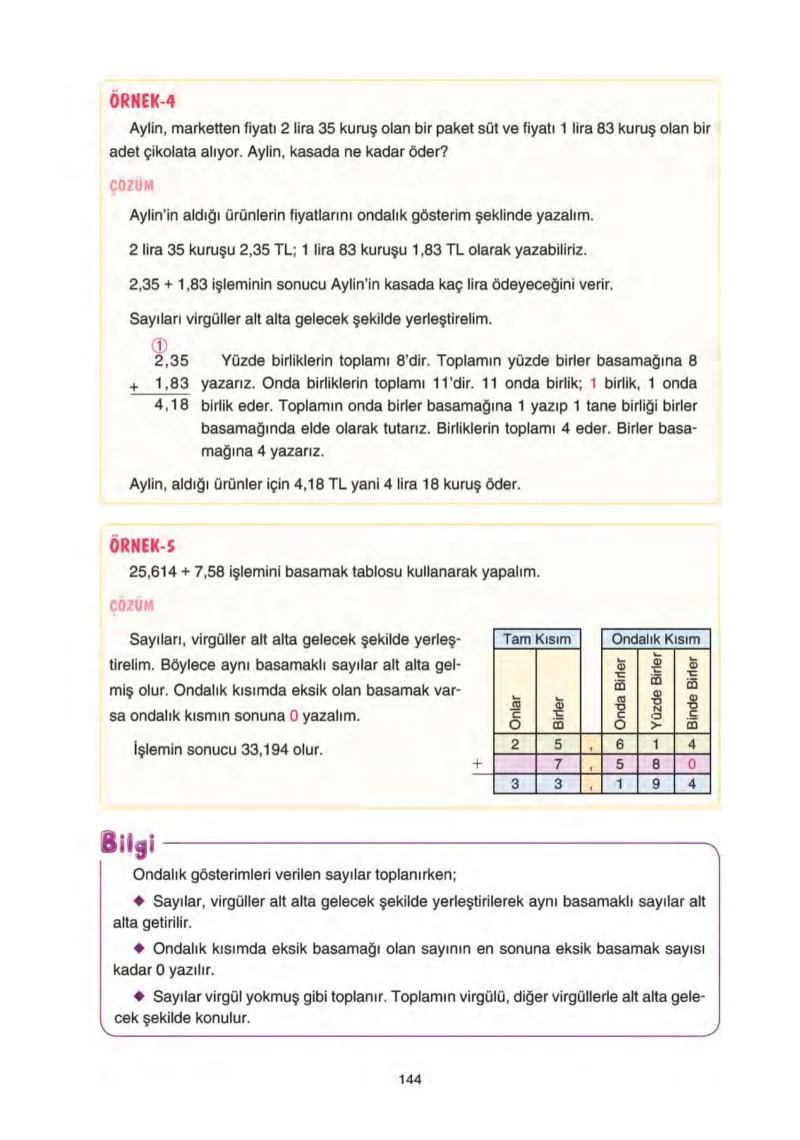 5. Sınıf Matematik Ders Kitabı Cevapları Tuna Yayınları Sayfa 144