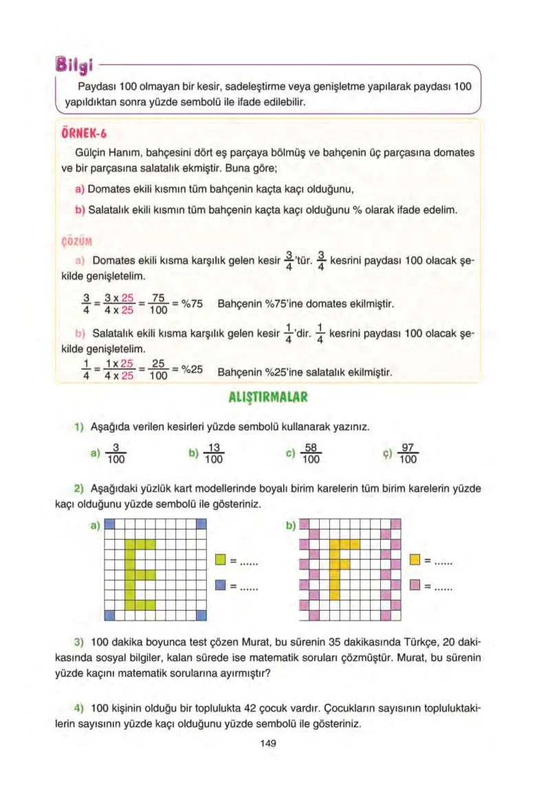 5. Sınıf Matematik Ders Kitabı Cevapları Tuna Yayınları Sayfa 149