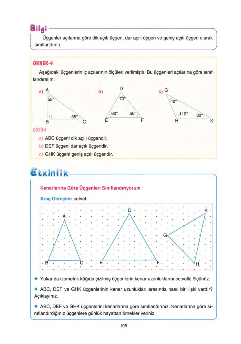 5. Sınıf Matematik Ders Kitabı Cevapları Tuna Yayınları Sayfa 198
