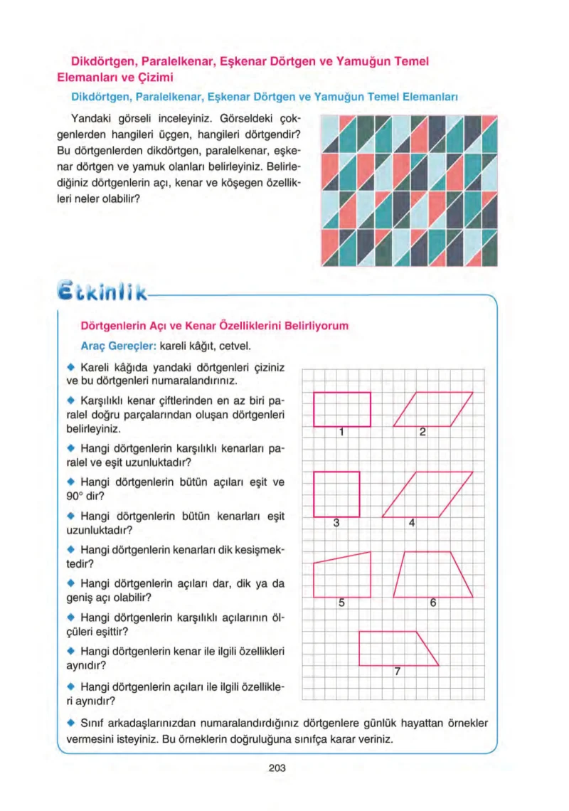 5. Sınıf Matematik Ders Kitabı Cevapları Tuna Yayınları Sayfa 203
