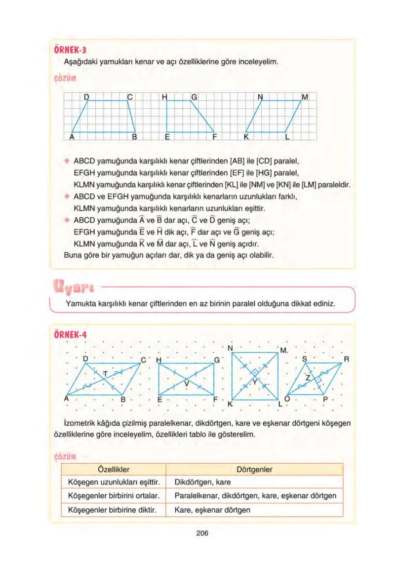 5. Sınıf Matematik Ders Kitabı Cevapları Tuna Yayınları Sayfa 206