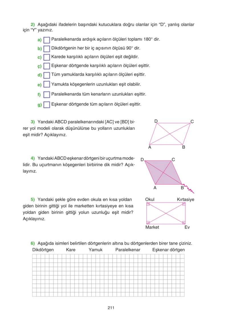 5. Sınıf Matematik Ders Kitabı Cevapları Tuna Yayınları Sayfa 211