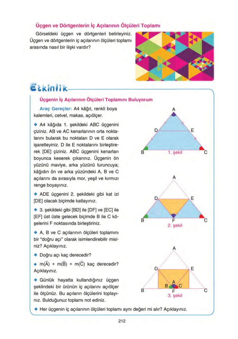 5. Sınıf Matematik Ders Kitabı Cevapları Tuna Yayınları Sayfa 212