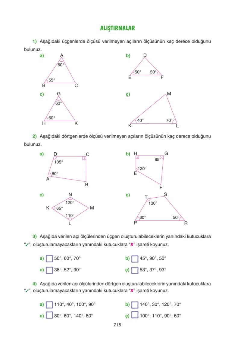 5. Sınıf Matematik Ders Kitabı Cevapları Tuna Yayınları Sayfa 215