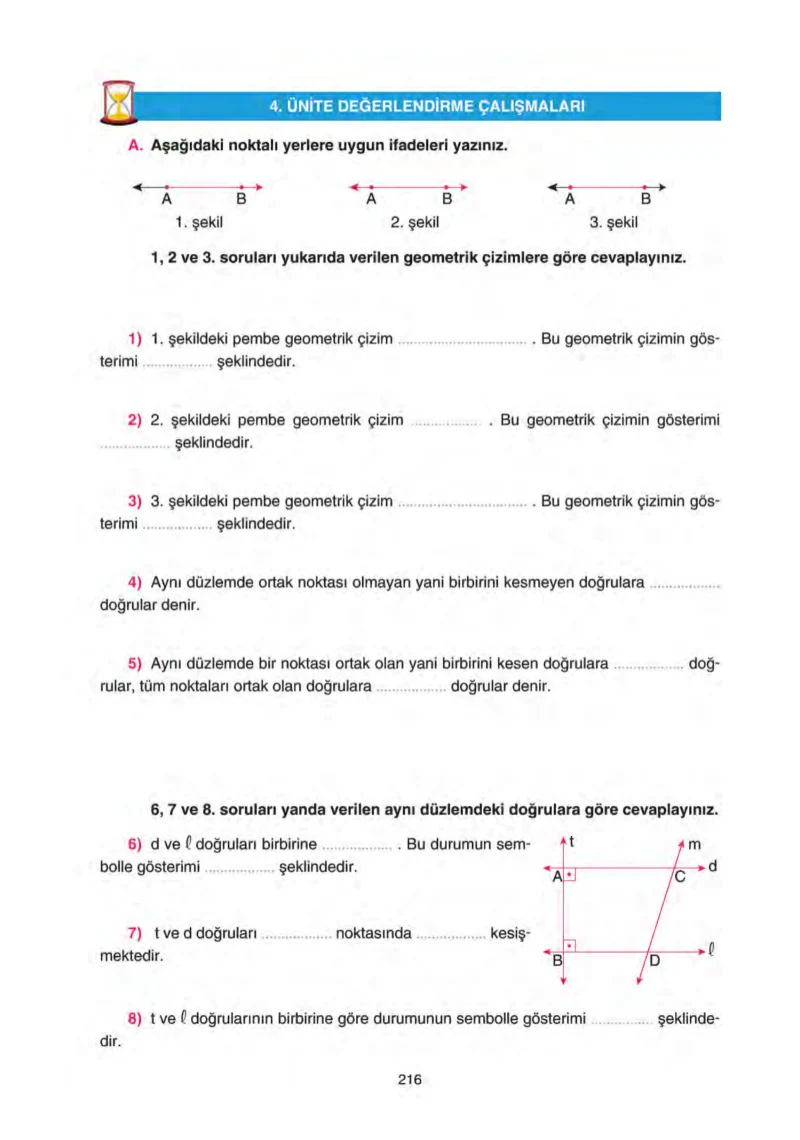 5. Sınıf Matematik Ders Kitabı Cevapları Tuna Yayınları Sayfa 216