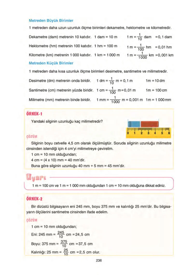 5. Sınıf Matematik Ders Kitabı Cevapları Tuna Yayınları Sayfa 236