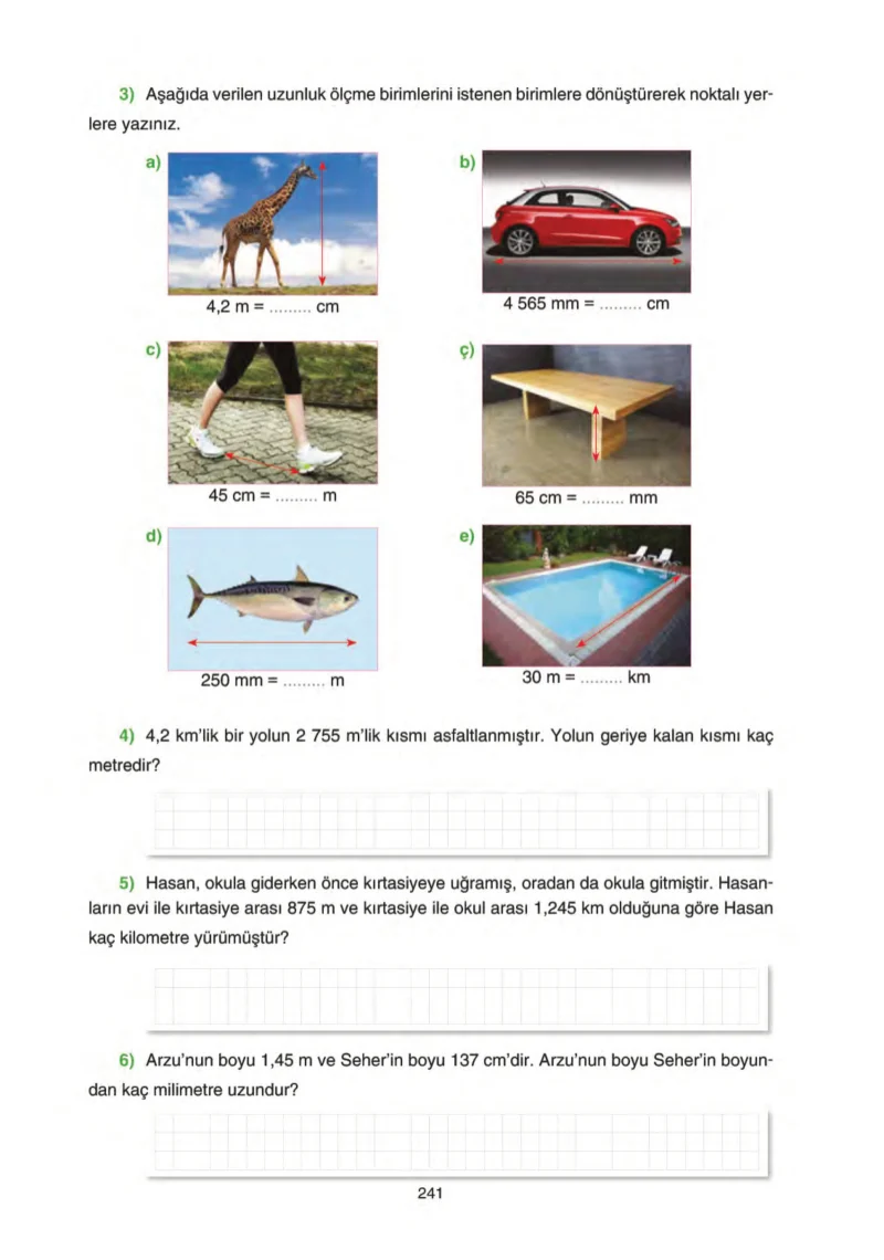 5. Sınıf Matematik Ders Kitabı Cevapları Tuna Yayınları Sayfa 241