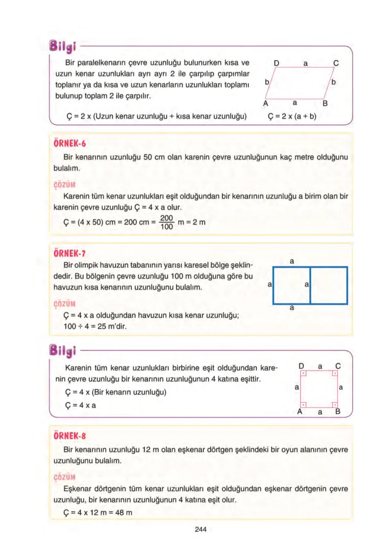 5. Sınıf Matematik Ders Kitabı Cevapları Tuna Yayınları Sayfa 244
