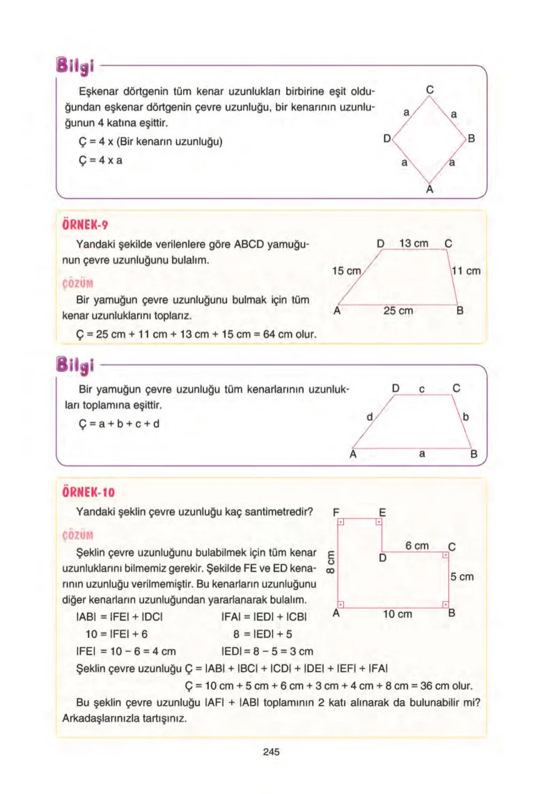 5. Sınıf Matematik Ders Kitabı Cevapları Tuna Yayınları Sayfa 245