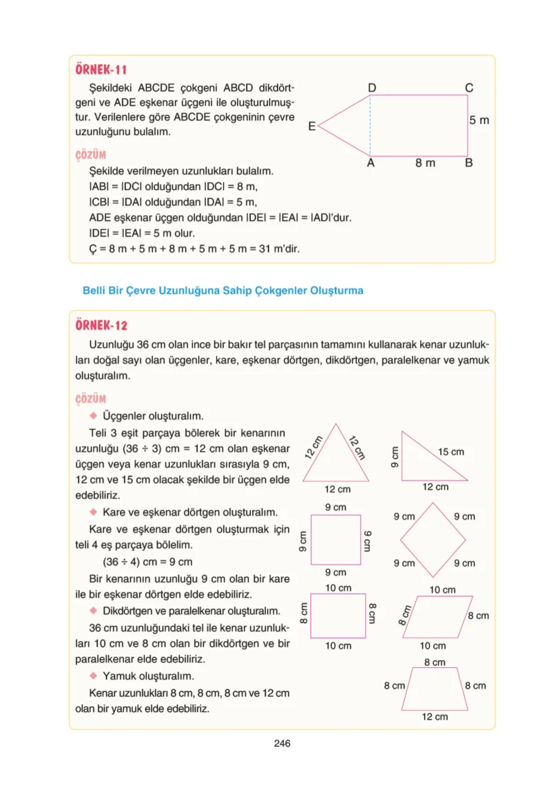 5. Sınıf Matematik Ders Kitabı Cevapları Tuna Yayınları Sayfa 246