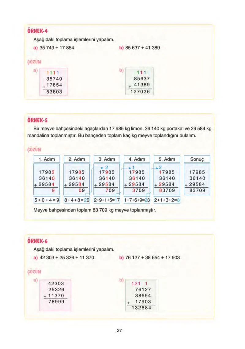 5. Sınıf Matematik Ders Kitabı Cevapları Tuna Yayınları Sayfa 27