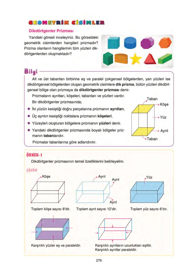 5. Sınıf Matematik Ders Kitabı Cevapları Tuna Yayınları Sayfa 276