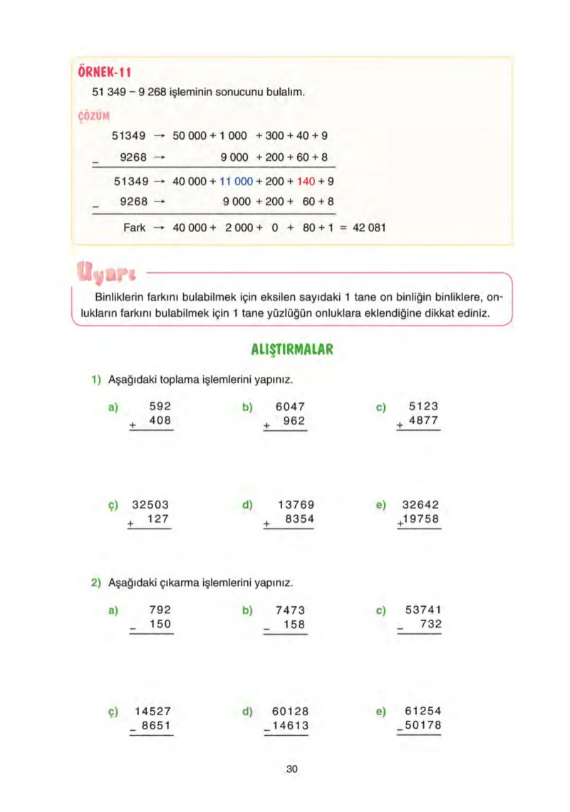 5. Sınıf Matematik Ders Kitabı Cevapları Tuna Yayınları Sayfa 30