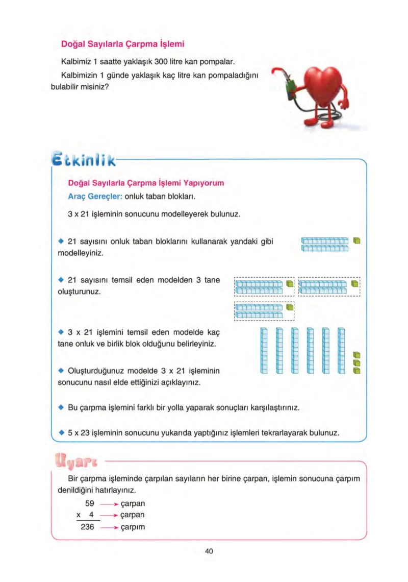 5. Sınıf Matematik Ders Kitabı Cevapları Tuna Yayınları Sayfa 40