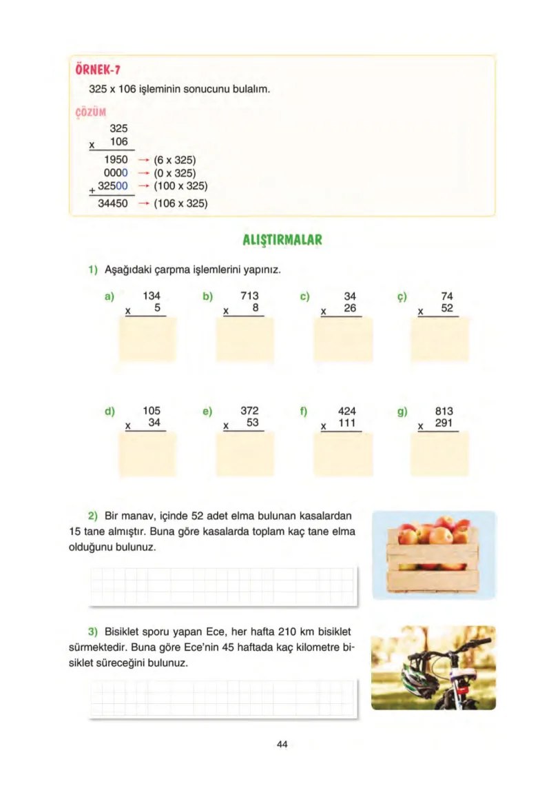 5. Sınıf Matematik Ders Kitabı Cevapları Tuna Yayınları Sayfa 44