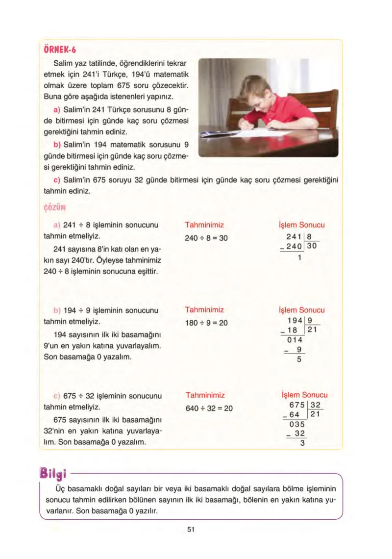 5. Sınıf Matematik Ders Kitabı Cevapları Tuna Yayınları Sayfa 51