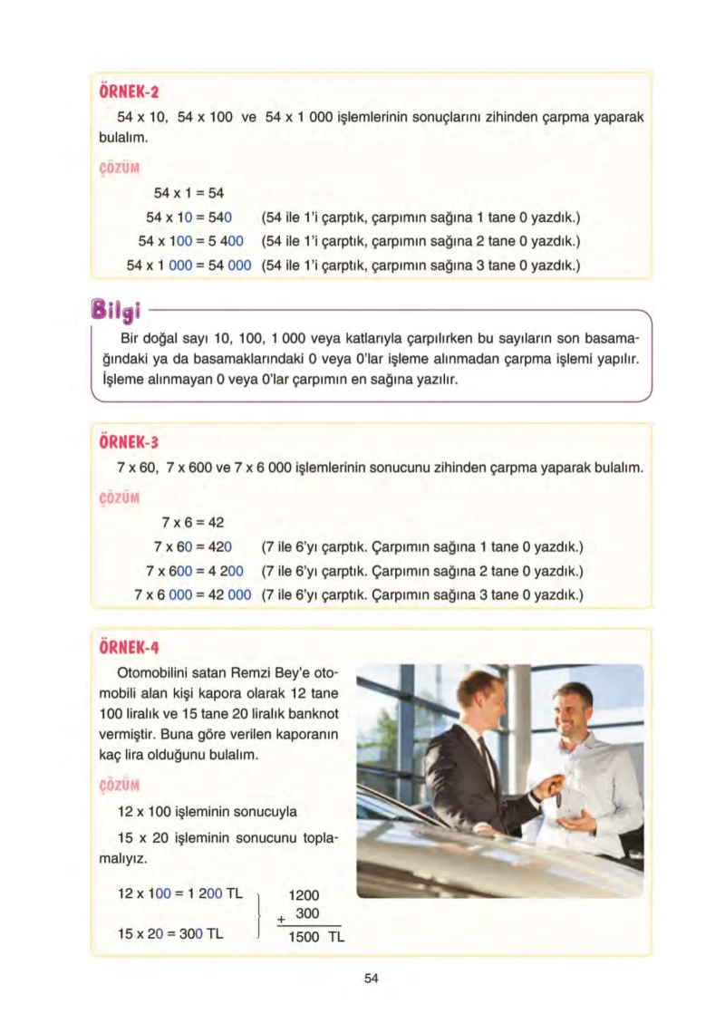 5. Sınıf Matematik Ders Kitabı Cevapları Tuna Yayınları Sayfa 54