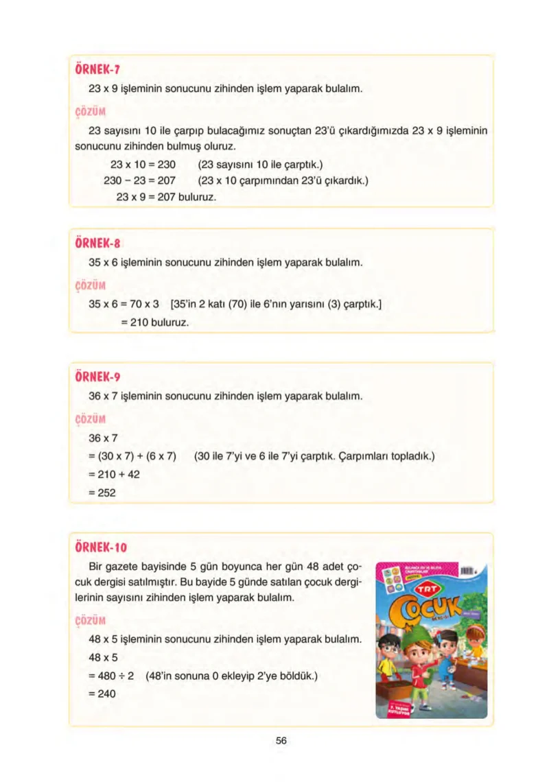 5. Sınıf Matematik Ders Kitabı Cevapları Tuna Yayınları Sayfa 56