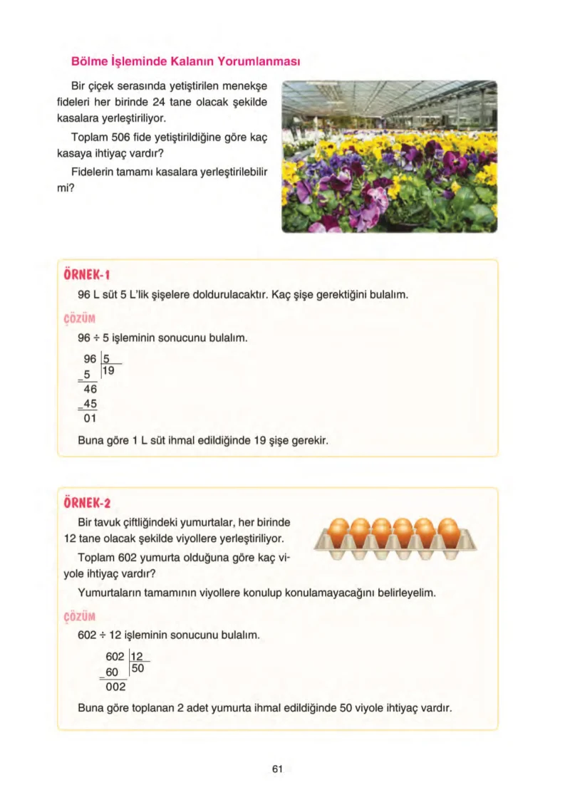 5. Sınıf Matematik Ders Kitabı Cevapları Tuna Yayınları Sayfa 61