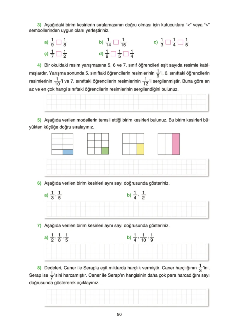 5. Sınıf Matematik Ders Kitabı Cevapları Tuna Yayınları Sayfa 90